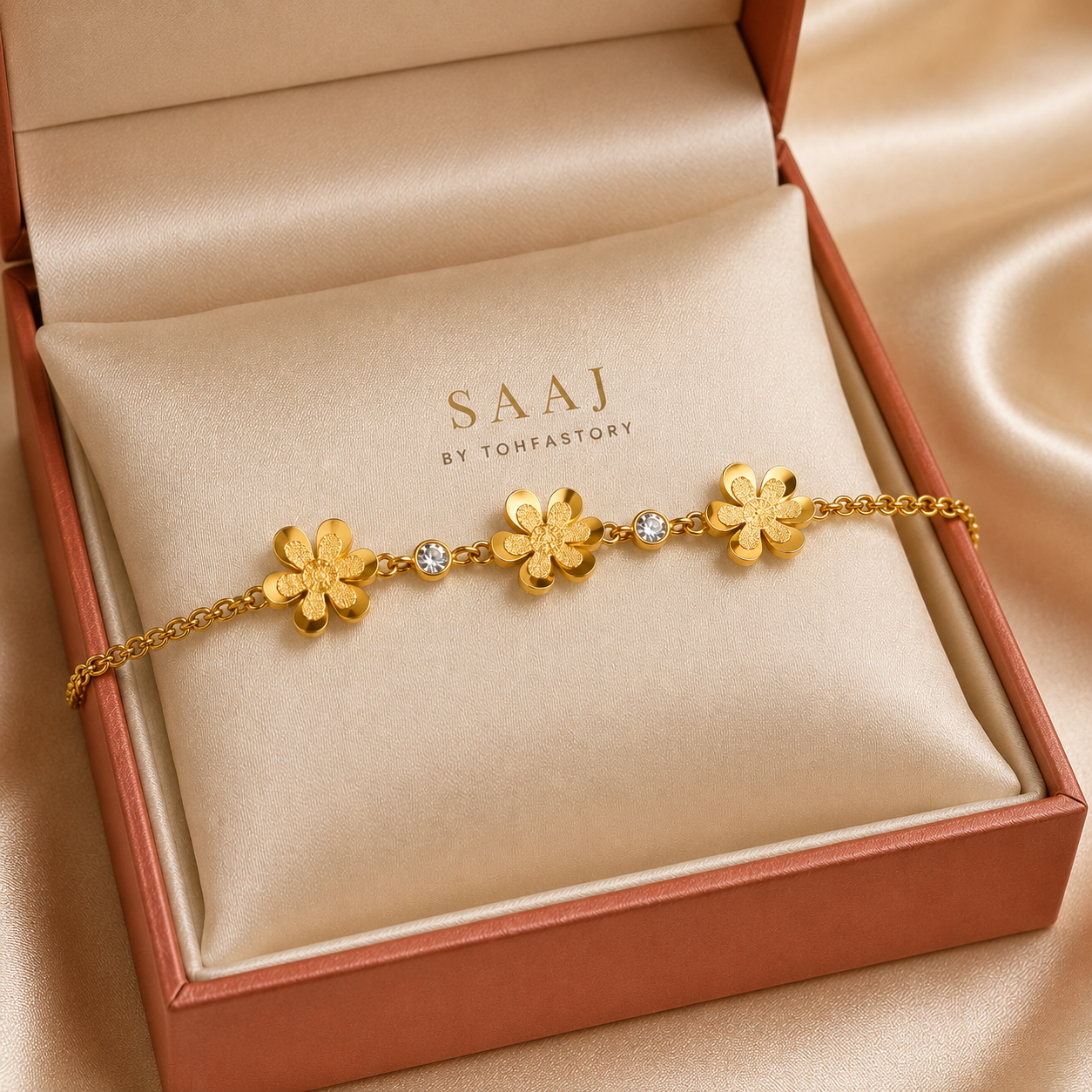 Golden Daisy Bracelet for Women | SAAJ by TohfaStory