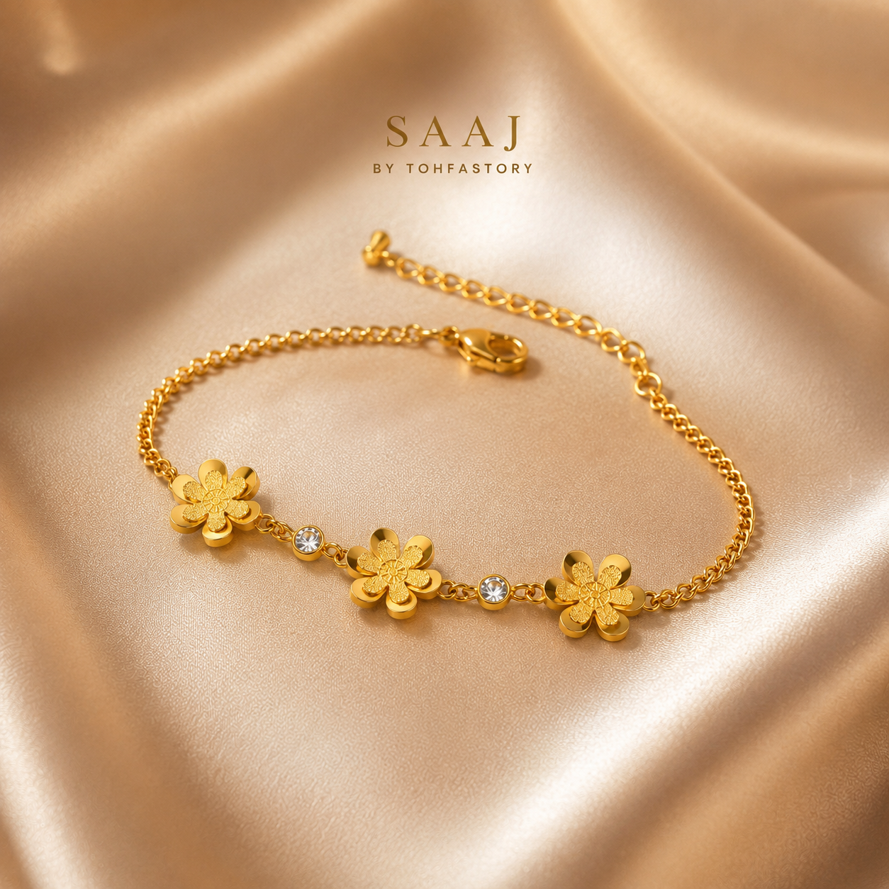 Golden Daisy Bracelet for Women | SAAJ by TohfaStory