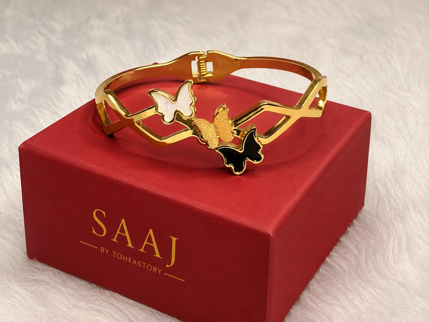 Monarch Butterfly Gold Kada Bracelet for Women | SAAJ by TohfaStory