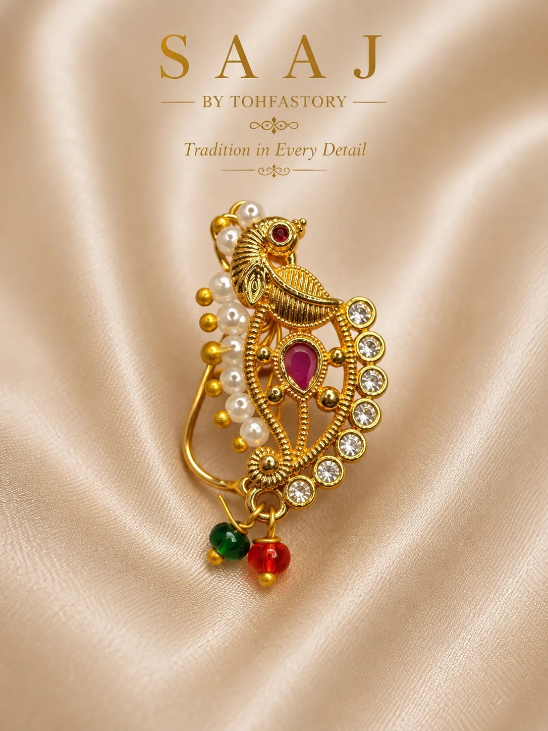 Traditional Maharashtrian Peacock Nath for Women