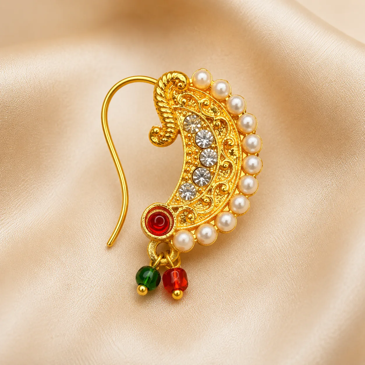 Traditional Crescent Moon Maharashtrian Nath for Women