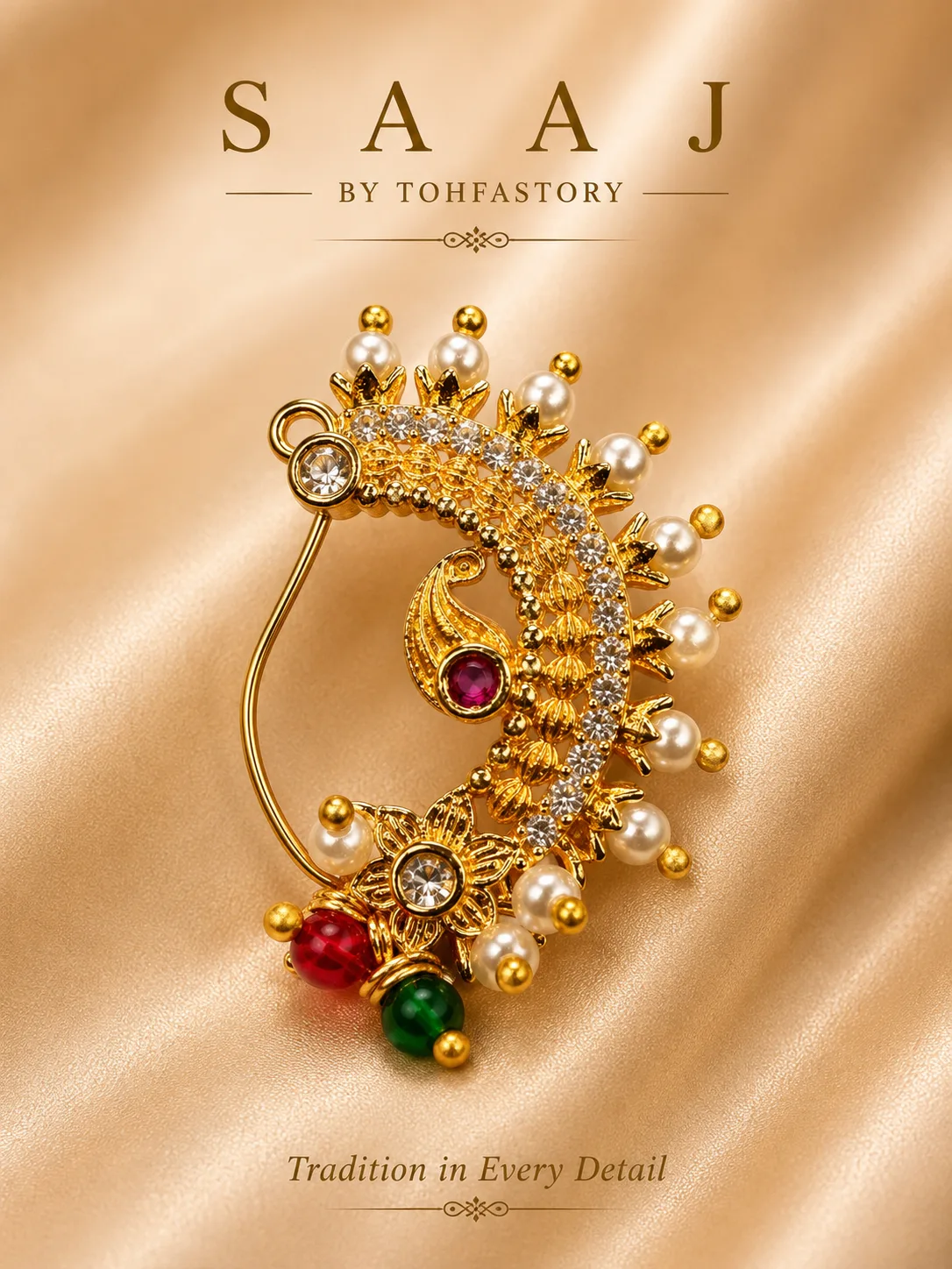 Royal Floral Maharashtrian Nath for Women