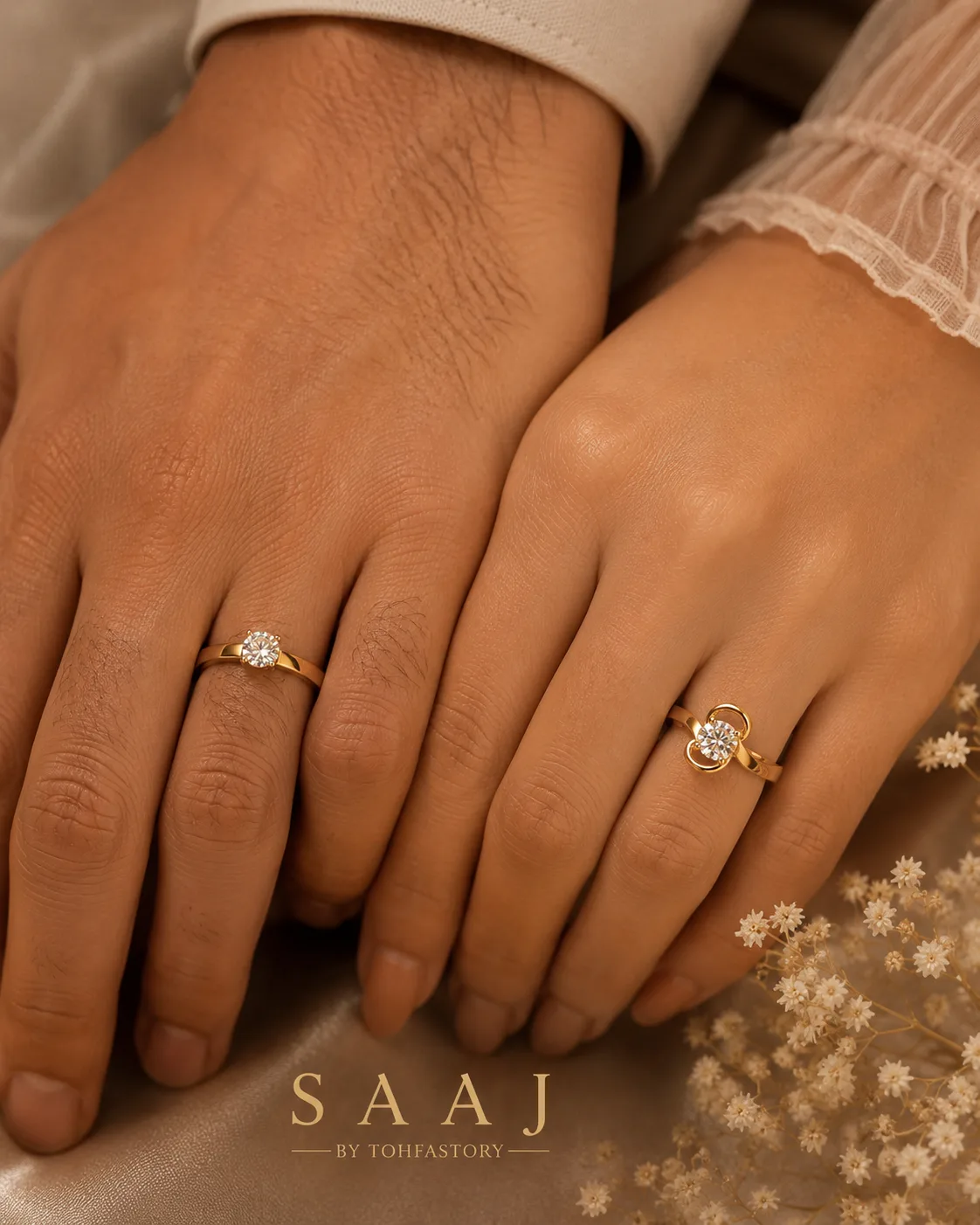 Couple Solitaire Ring Set