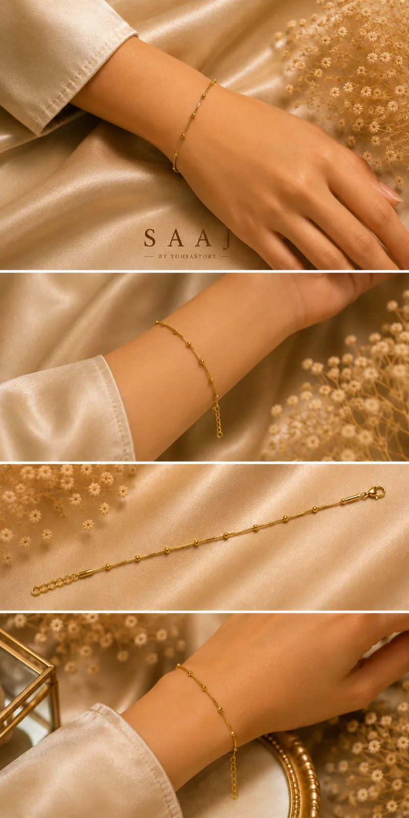 Minimal Gold Beaded Bracelet