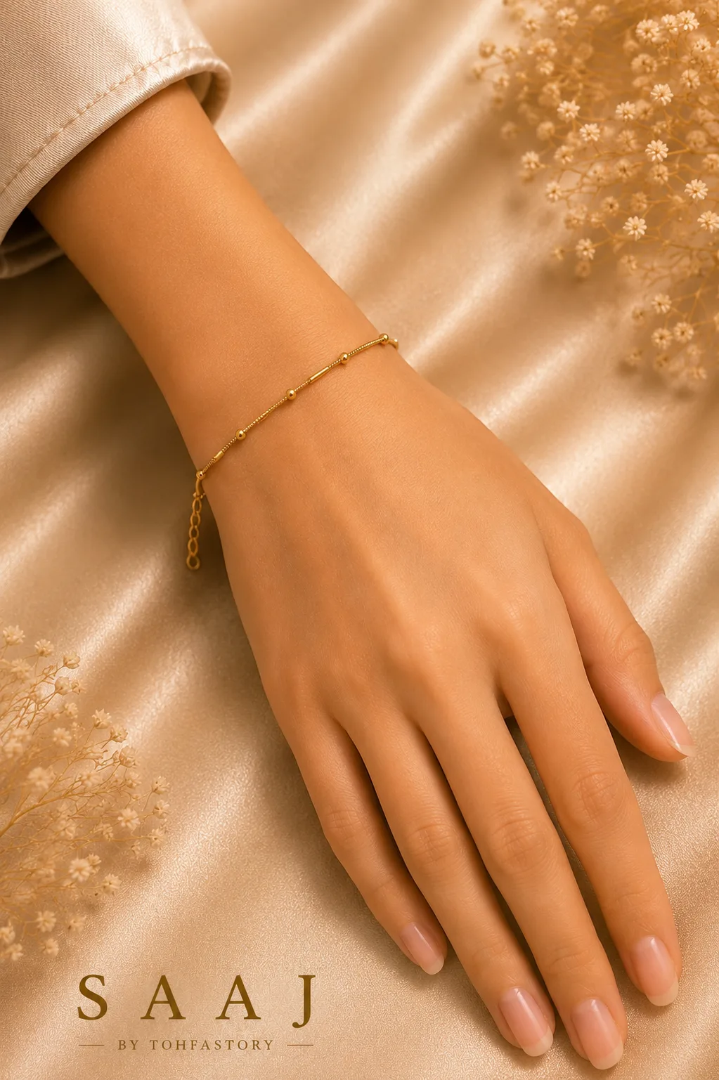 Minimal Gold Beaded Bracelet
