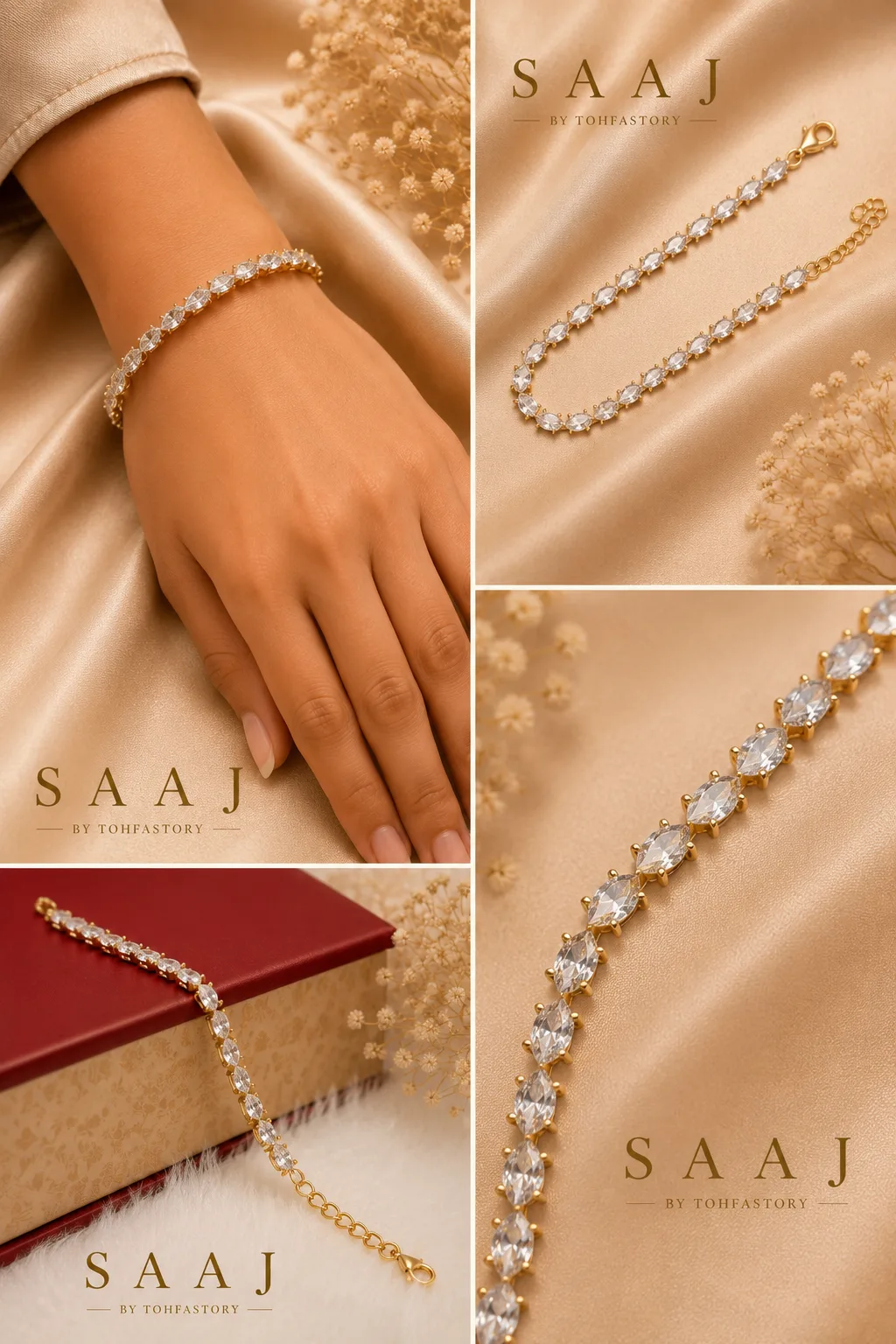 Marquise Crystal Tennis Bracelet for Women