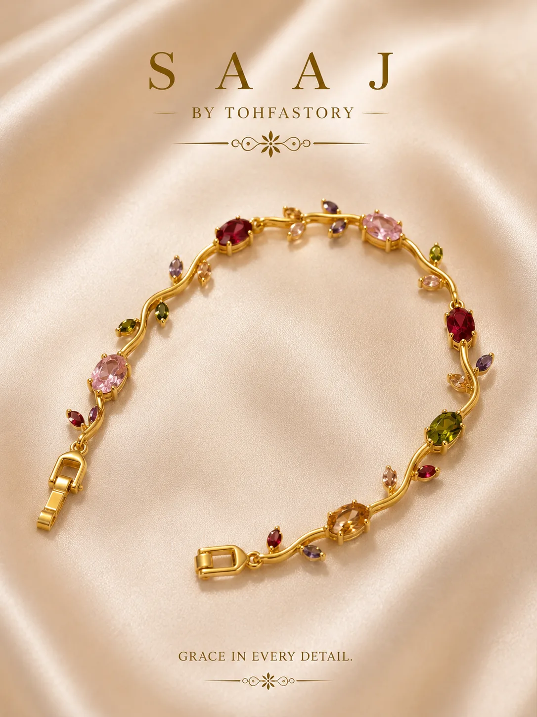 Tulip Multicolour Bracelet for Women | Yellow Pink Purple