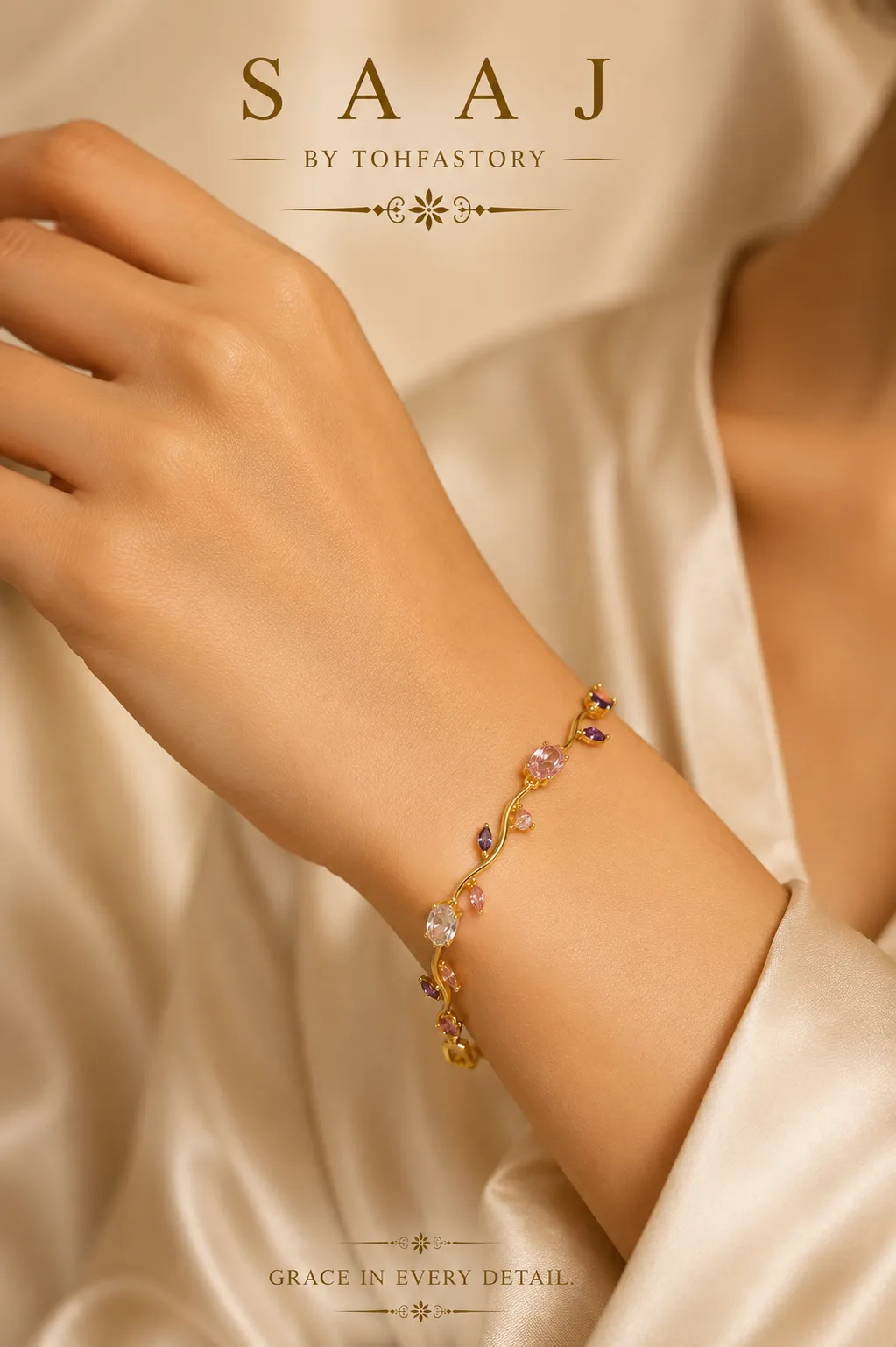 Tulip Amethyst & Blush Gemstone Bracelet
