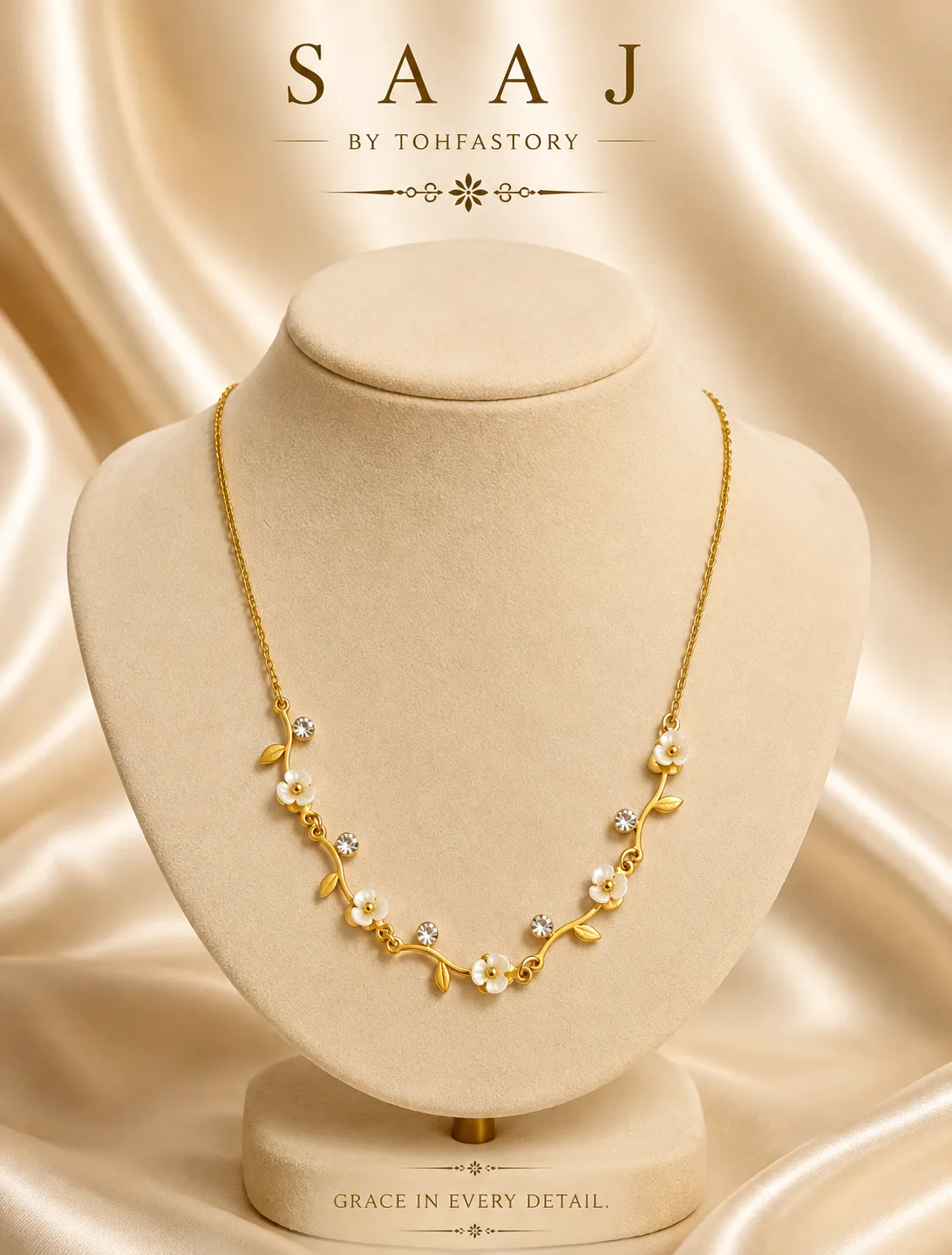 Pearl Blossom Gold Necklace