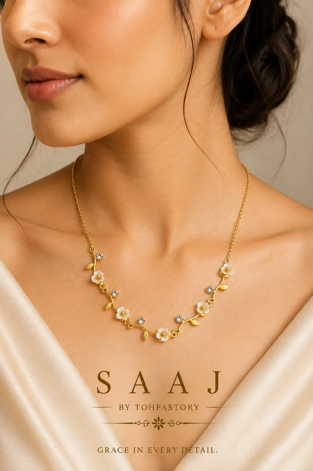 Pearl Blossom Gold Necklace