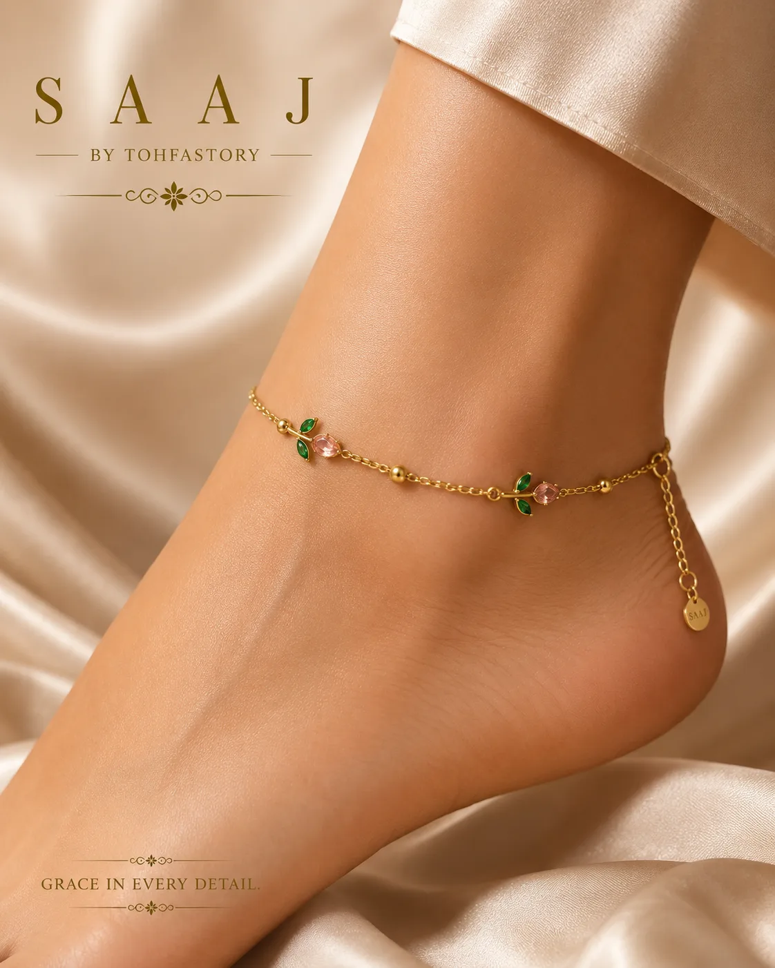 Blossom Gold Tulip Anklet