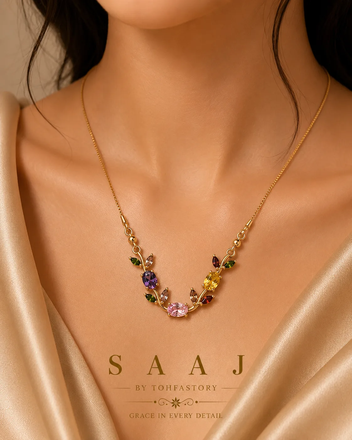 Multicolor Garden Vine Necklace
