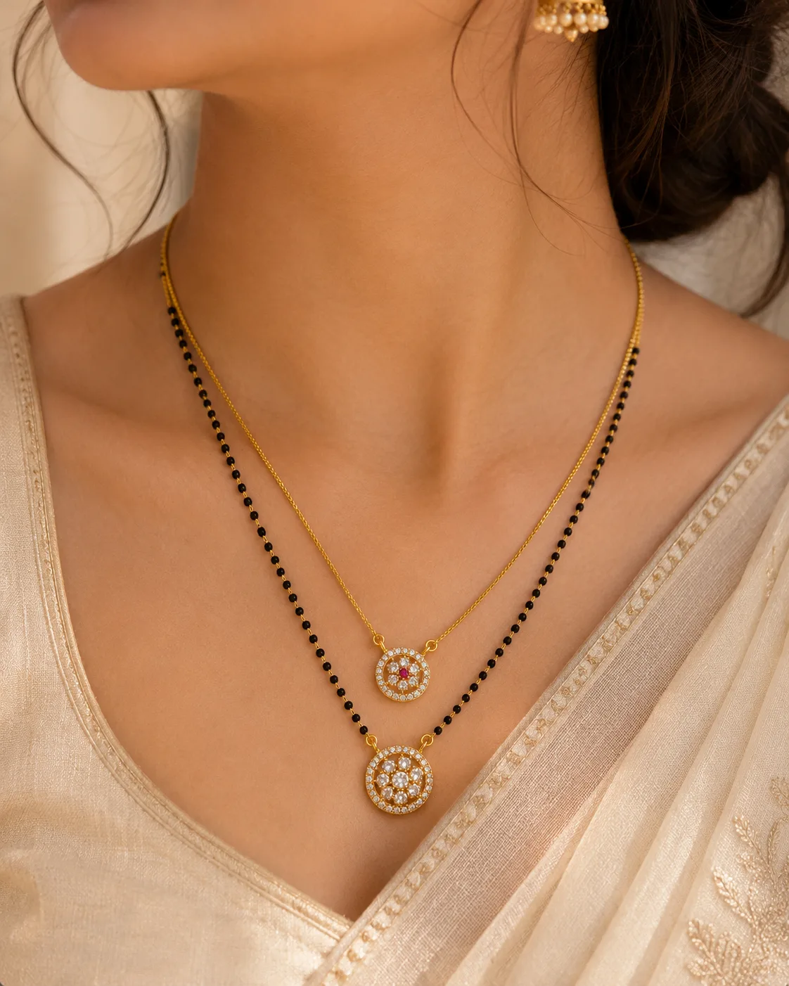 Celestial Dual-Layer Mangalsutra Necklace